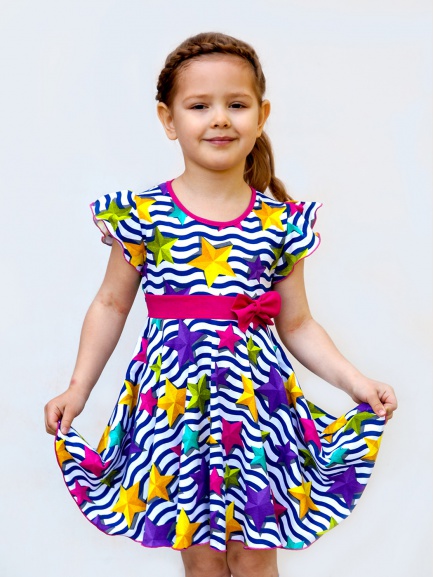 Платье детское Звезды малина