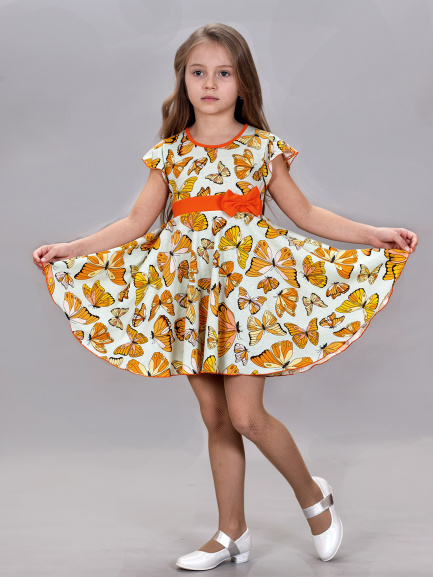 Платье детское мотыльки/мята