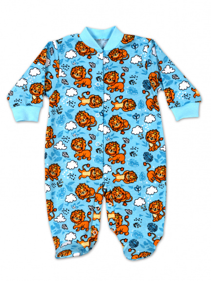 Комбинезон футер Лёва/бирюза