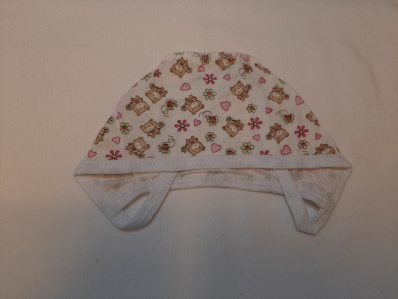 Чепчик детский трикотажный медвежонок/сердечки