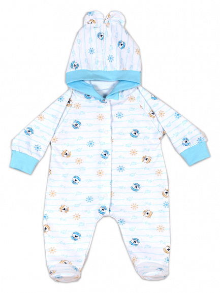 Комбинезон с ушками белый мишка