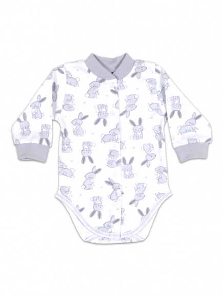 Боди для новорожденных зайка/серый