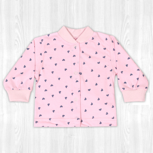 Кофта детская на кнопках сердечки/серый