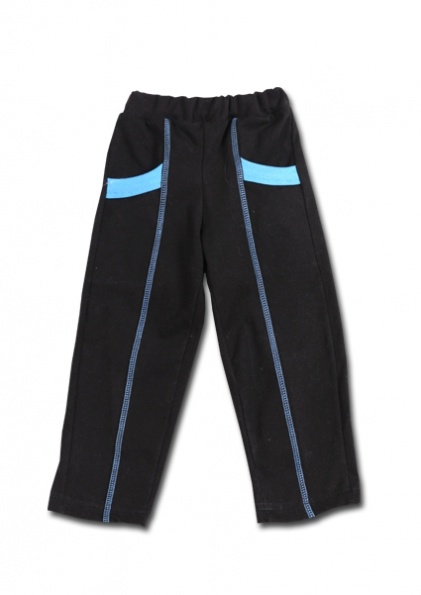 Брюки черные. Карманы синий