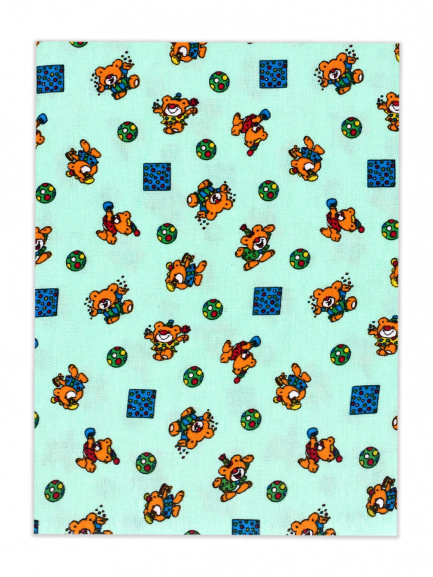 Пеленка фланель набивная медвежата/зеленый