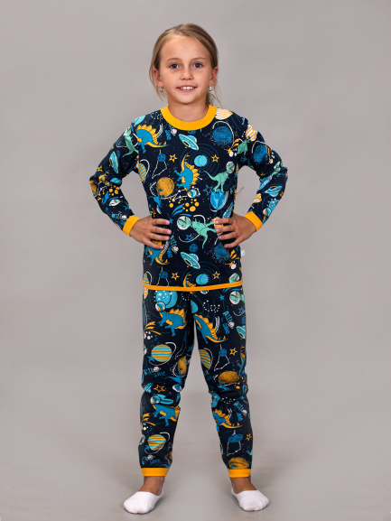 Пижама для детей космос/желтый