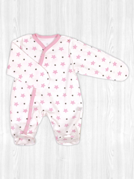 Комбинезон "Крошка" звезды/розовый