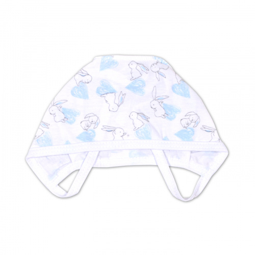 Чепчик детский трикотажный кролик/голубой