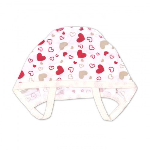 Чепчик детский трикотажный сердце/алый