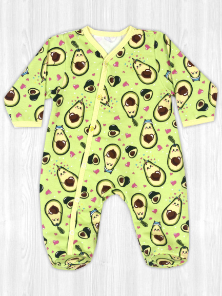 Комбинезон футер зеленая/фантазия