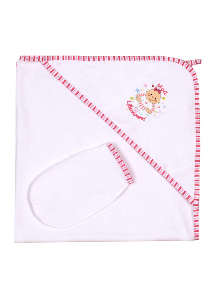 Пелёнка купальная с рукавичкой Т1 юбка/полоска