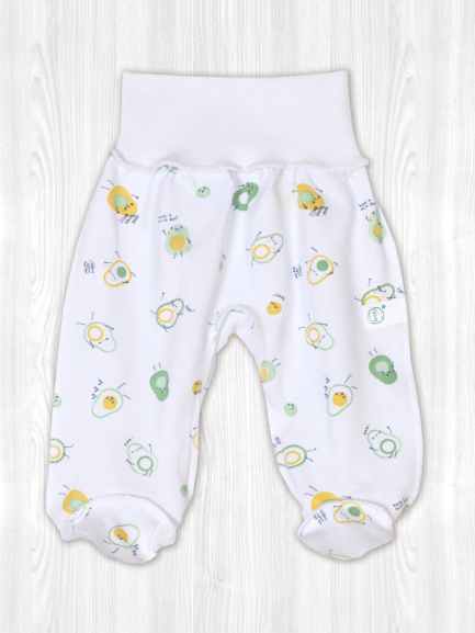 Ползунки детские Крошка на рибане авокадики/зеленые