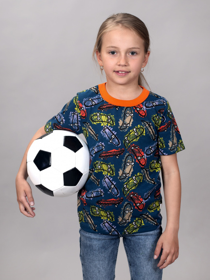 футболка цветная скейт/оранж