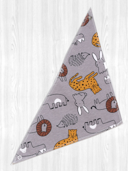 Нагрудник звери/серый