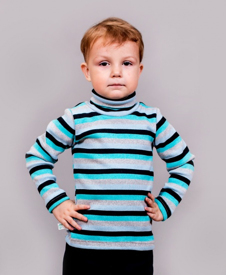 Бадлон полоска бирюза-серый