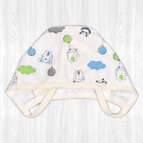 Чепчик для новорожденного с начесом коала/салат