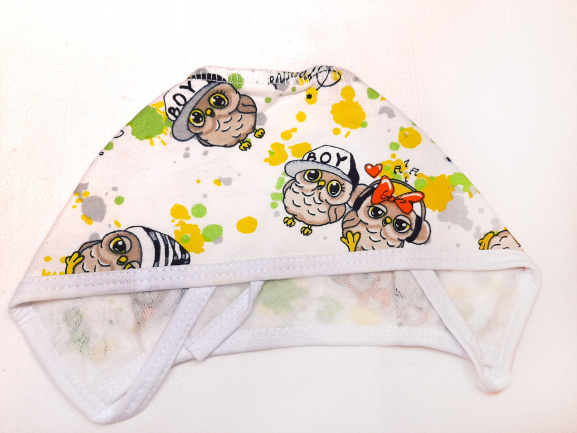 Чепчик влюбленные совята/белый