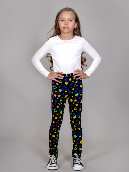 Леггинсы для девочек звезды/зеленый
