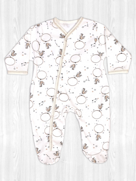 Комбинезон интерлок шарик/бежевый