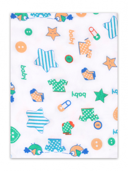 Пеленка фланель набивная звезды/синий