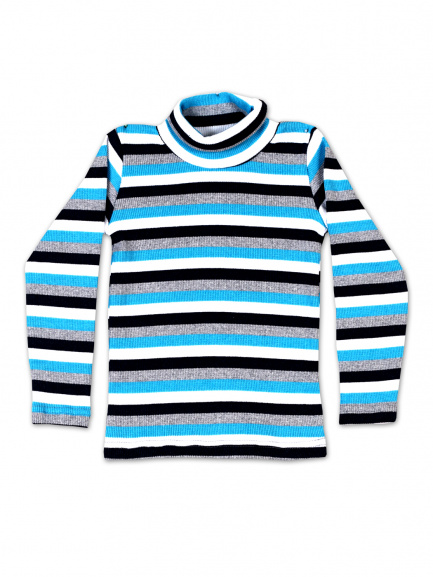 Водолазка полоска бирюза/меланж