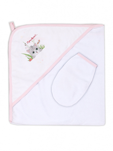 Пелёнка купальная с рукавичкой