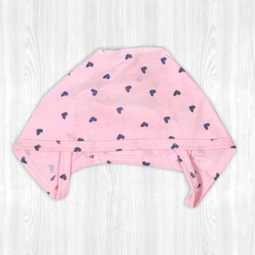 Чепчик детский трикотажный сердечки/серый