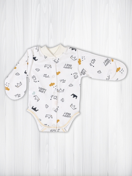 Боди для маловесных новорожденных Крошка счастье/желтый