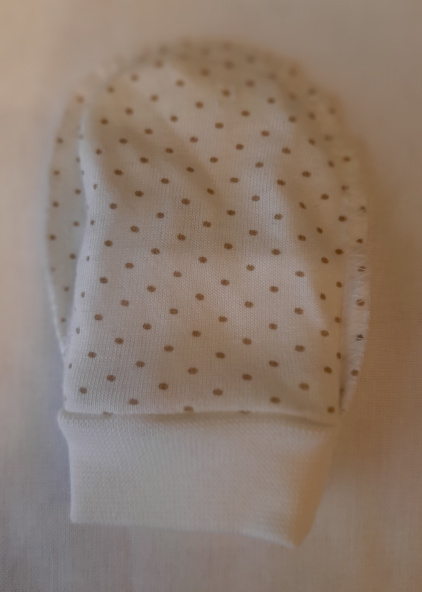 Рукавички горошки/бежевый