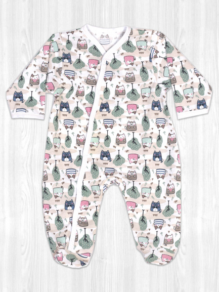 Комбинезон кулирка мурзик/мята