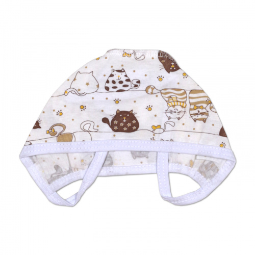 Чепчик детский трикотажный Котики/беж