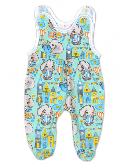 Ползунки длинные детские на кнопках слоник/милый