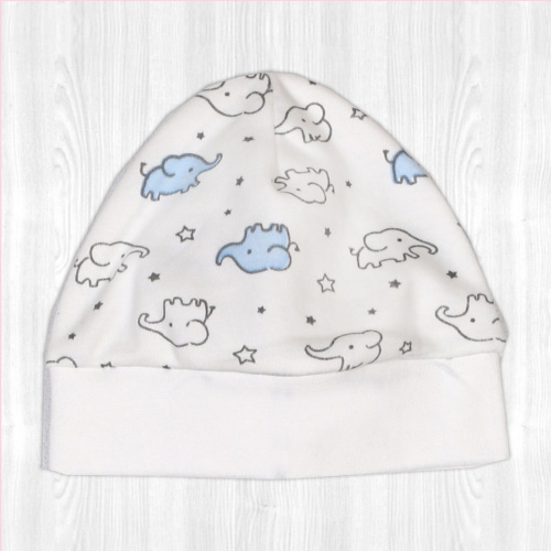 Шапочка детская слоник/голубой