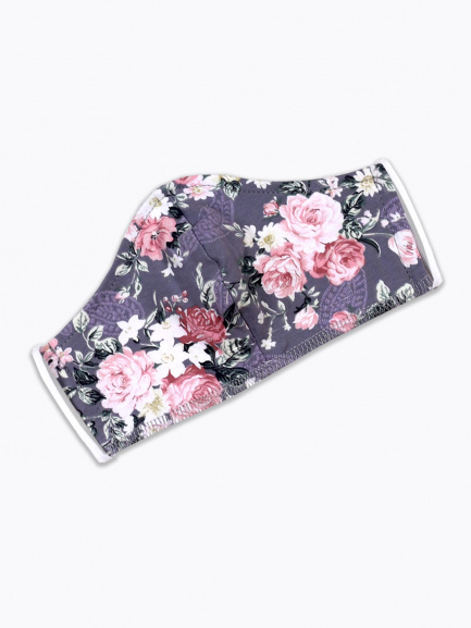 Маска защитная Розы/серый