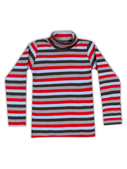 Водолазка полоска голубой/красный