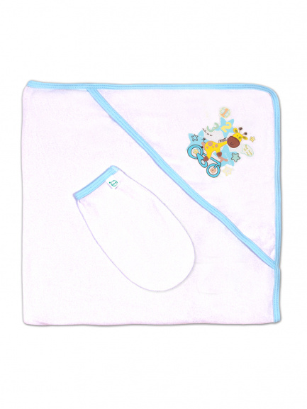 Пелёнка купальная с рукавичкой