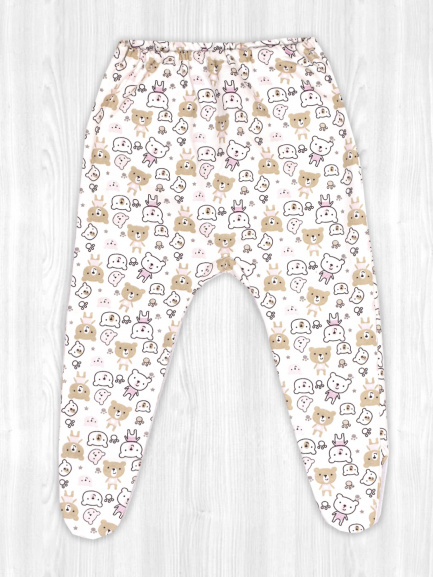 Ползунки на резинке мишки/розовый