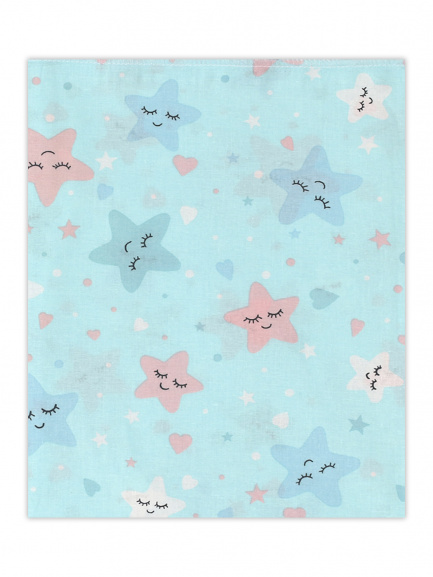 Пеленка ситец звезды/ментол