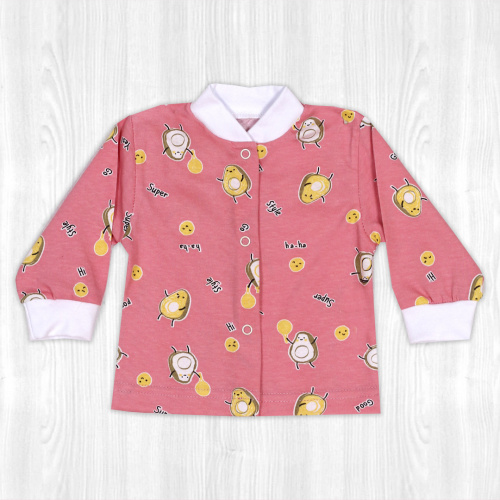 Кофта детская на кнопках авокадо/розовый