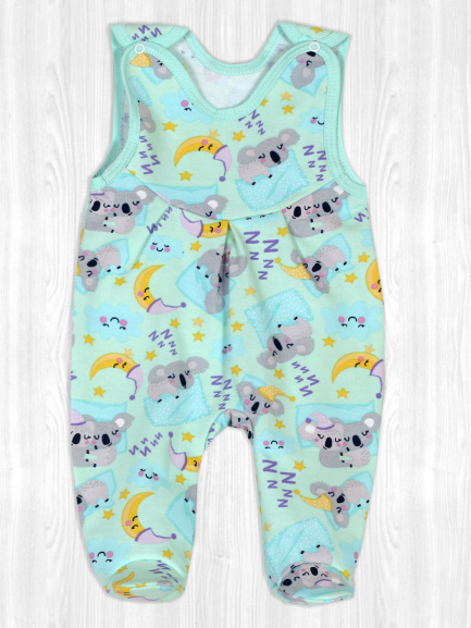 Ползунки длинные детские на кнопках коала/месяц