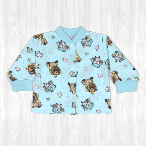 Кофта детская на кнопках мопсы