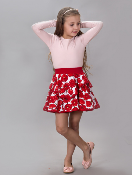 Юбка полянка/белый