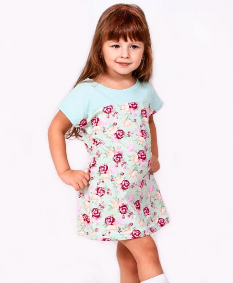 Платье "Цветы на ментоле"