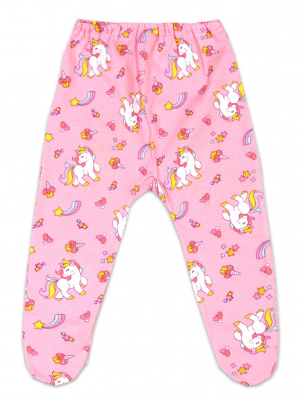 Ползунки детские на резинке единорог/кексы