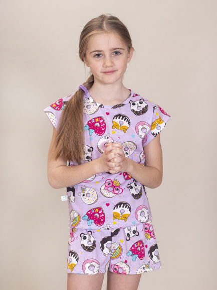 Пижама для девочки Новинка футболка+шорты
