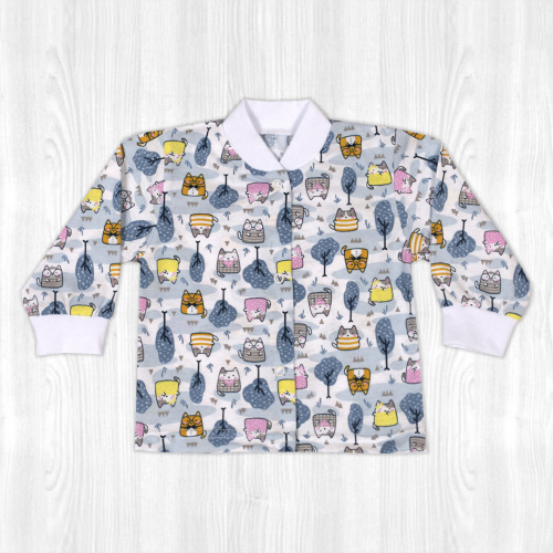 Кофта детская на кнопках мурзик/белый