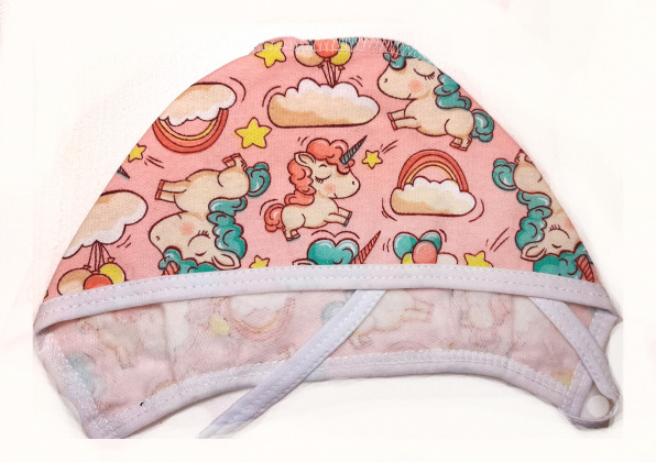 Чепчик единороги/розовый