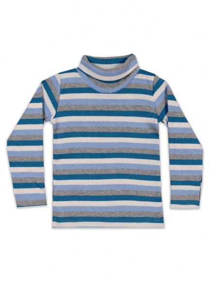 Бадлон полоска бирюза/сталь