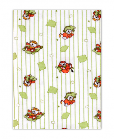 Пеленка фланель лев/зелёный