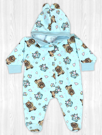 Комбинезон с ушками мопсы